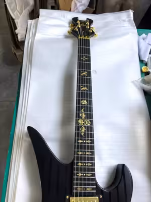 Custom Schecter Style Synyster Gates Signature "Dark Night" Matte Finishing Black Stripe Electric Guitar Gold Hardware supplier