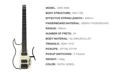 Unique Design Patented Grand Headless Foldable Travel Guitar with Double Humbuckers and Headphone Amplifier supplier