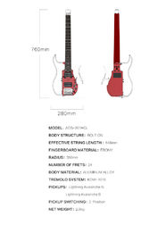 Unique Design Patented Grand Headless Electric Guitar Double Hummbucker Built-in Guitar Effect Ebony Fingerboard and bag supplier