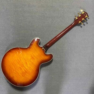 Custom Gibson Style ES Supreme Bourbon Burst Semi Hollow Body Jazz Electric Guitar supplier