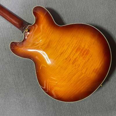 Custom Gibson Style ES Supreme Bourbon Burst Semi Hollow Body Jazz Electric Guitar supplier
