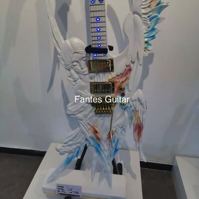 Custom Handcarved Angel Electric Guitar in White with LED Light, ONLY ONE IN STOCK supplier