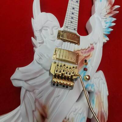 Custom Handcarved Angel Electric Guitar in White with LED Light, ONLY ONE IN STOCK supplier