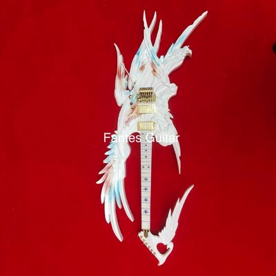 Custom Handcarved Angel Electric Guitar in White with LED Light, ONLY ONE IN STOCK supplier