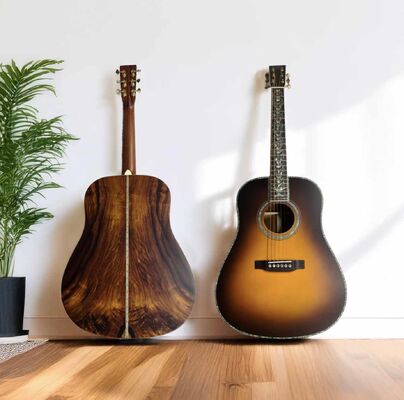 Custom 41 Inch D Body Dreadnought Wide Neck Acoustic Guitar with Solid Cocobolo Back Sides supplier