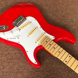 Good quality Malmsteen Scalloped maple fretboard Big Head ST 6 string electric guitarra,red color supplier