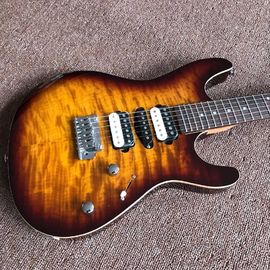 Custom handwork Tiger Flame Electric Guitar.Rosewood fingerboard Sunburst supplier