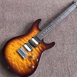 Custom handwork Tiger Flame Electric Guitar.Rosewood fingerboard Sunburst supplier
