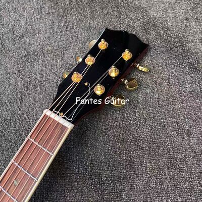 Custom J45s Full Solid Wood Acoustic Guitar 41 Inch Guitar with Ebony Fingerboard Herringbone Abalone supplier