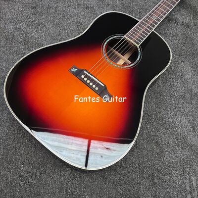 Custom J45s Full Solid Wood Acoustic Guitar 41 Inch Guitar with Ebony Fingerboard Herringbone Abalone supplier