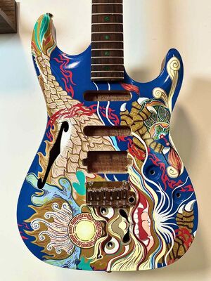 Custom Handpainted Electric Guitar Accept Guitar and Bass with OEM supplier