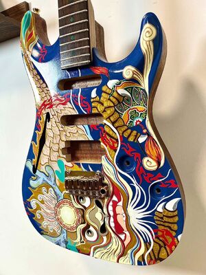 Custom Handpainted Electric Guitar Accept Guitar and Bass with OEM supplier