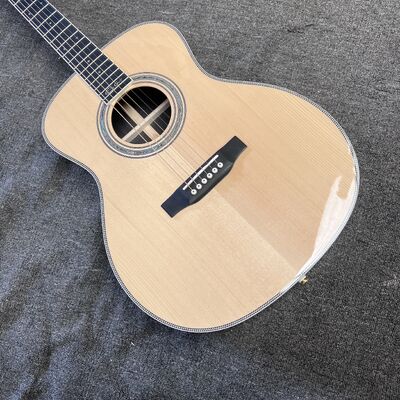 AAAAA solid spruce top OM body SOLID ROSEWOOD back side acoustic guitar bone nut supplier