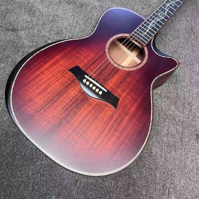 AAAAA solid koa top k24ce body SOLID KOA back side Taylor style acoustic guitar bone nut supplier