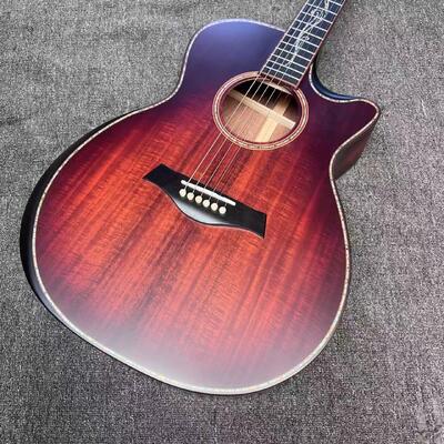 AAAAA solid koa top k24ce body SOLID KOA back side Taylor style acoustic guitar bone nut supplier