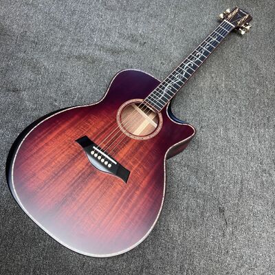 AAAAA solid koa top k24ce body SOLID KOA back side Taylor style acoustic guitar bone nut supplier