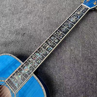 AAAAA solid spruce top OM body water ripple SOLID back side acoustic guitar bone nut supplier