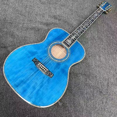 AAAAA solid spruce top OM body water ripple SOLID back side acoustic guitar bone nut supplier