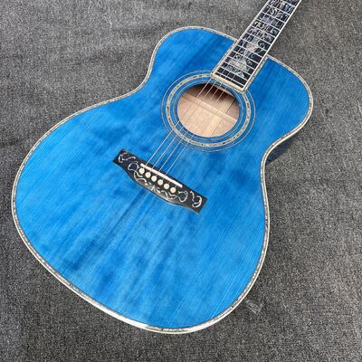 AAAAA solid spruce top OM body water ripple SOLID back side acoustic guitar bone nut supplier