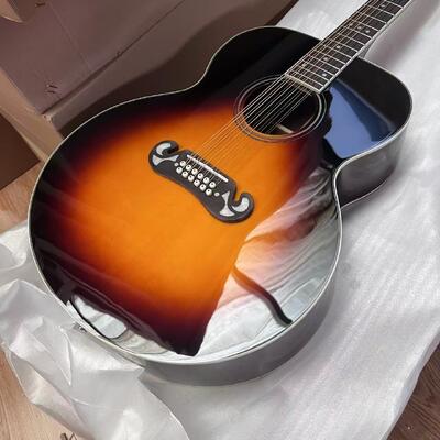 AAAAA 43 inch solid spruce top sj200 jumbo body maple back side acoustic guitar bone nut in cherry sunburst supplier