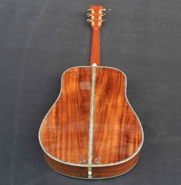 Handmade Deluxe solid koa wood Acoustic guitar, acoustic Guitarra, solid koa wood with abalone inlay supplier