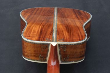 Handmade Deluxe solid koa wood Acoustic guitar, acoustic Guitarra, solid koa wood with abalone inlay supplier