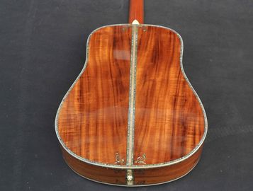 Handmade Deluxe solid koa wood Acoustic guitar, acoustic Guitarra, solid koa wood with abalone inlay supplier