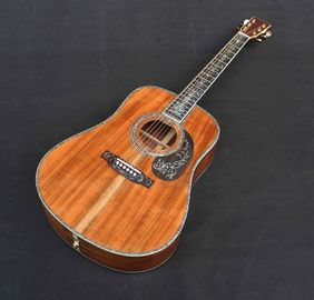 Handmade Deluxe solid koa wood Acoustic guitar, acoustic Guitarra, solid koa wood with abalone inlay supplier