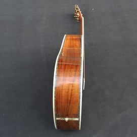 Handmade Deluxe solid koa wood Acoustic guitar, acoustic Guitarra, solid koa wood with abalone inlay supplier