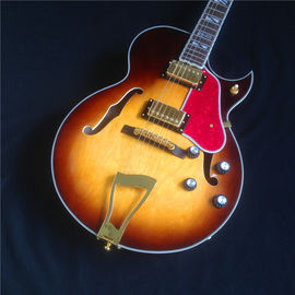 New Arrival brown electric guitar 6 strings with gold pickup supplier