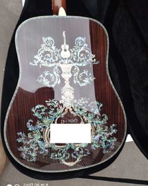 Handcraft deluxe abalone inlay binding solid spruce top cocobolo back sides D45l acoustic guitar supplier