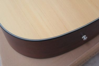 Factory custom 41 inch 20 frets 18 natural wood color acoustic guitar with solid top mahogany back supplier