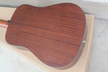 Factory custom 41 inch 20 frets 18 natural wood color acoustic guitar with solid top mahogany back supplier