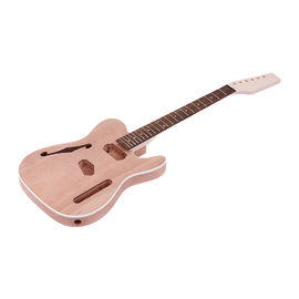 TL Tele Style Unfinished Electric Guitar DIY Kit Mahogany Body with F Soundhole Maple Wood Neck Rosewood Fingerboard supplier