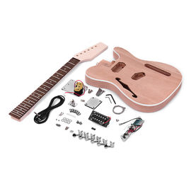 TL Tele Style Unfinished Electric Guitar DIY Kit Mahogany Body with F Soundhole Maple Wood Neck Rosewood Fingerboard supplier