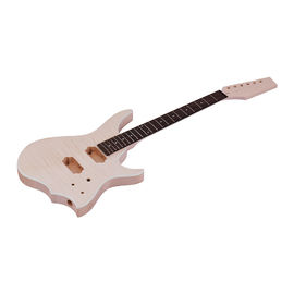 Unfinished DIY Electric Guitar Kit Basswood Body Maple Guitar Neck Rosewood Fingerboard supplier