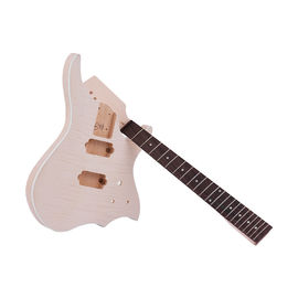 Unfinished DIY Electric Guitar Kit Basswood Body Maple Guitar Neck Rosewood Fingerboard supplier