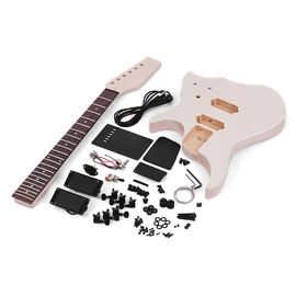 Unfinished DIY Electric Guitar Kit Basswood Body Maple Guitar Neck Rosewood Fingerboard supplier