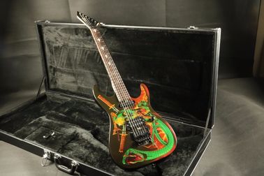Hot popular skull inlay skull snake body top quality floydrose tremolo Electric guitar Guitarra black hardware electric supplier