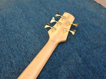 High End Flamed Maple Top Neck Through Body 5 strings gold Hardware Bass Guitar Guitarra custom bass guitar bass supplier