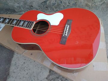 acoustic guitar 00 solid spruce parlor acoustic guitar OOO body maroon color customize white pearl vintage guitar supplier