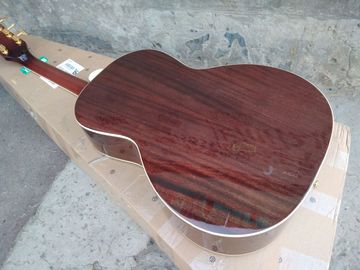 acoustic guitar 00 solid spruce parlor acoustic guitar OOO body maroon color customize white pearl vintage guitar supplier