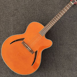 6 strings Guitar in Orange Color,Red Back and Side,Side Pickup,Hollow Body supplier