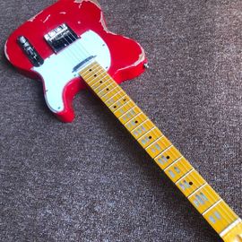 Electric guitar,handmade 6 stings telecast gitaar Tele electric Guitar relics by hands red color master build relic TL supplier