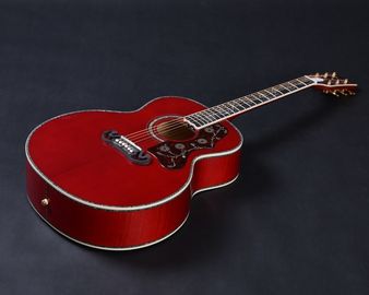 Customized acoustic guitar, 43 inch Jumbo guitar, Quilt Vine Viper red, Guitarra acustica supplier