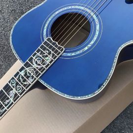 Best jumbo Blue flame maple wood acoustic Guitar Solid ebony Guitarra Customized acoustic 43 inch Jumbo guitar supplier