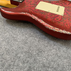 High Quality Electric Guitar Relic Retro Strat Electric Guitar with Pink Flower Color free shipping supplier