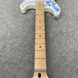 High Quality blue and white porcelain electric guitar white guitar birthday present free shipping supplier