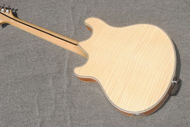 High-grade customized jazz six-string electric guitar, double f-hole half-hollow electric guitar, wood color supplier