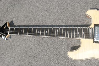 High-grade customized jazz six-string electric guitar, double f-hole half-hollow electric guitar, wood color supplier